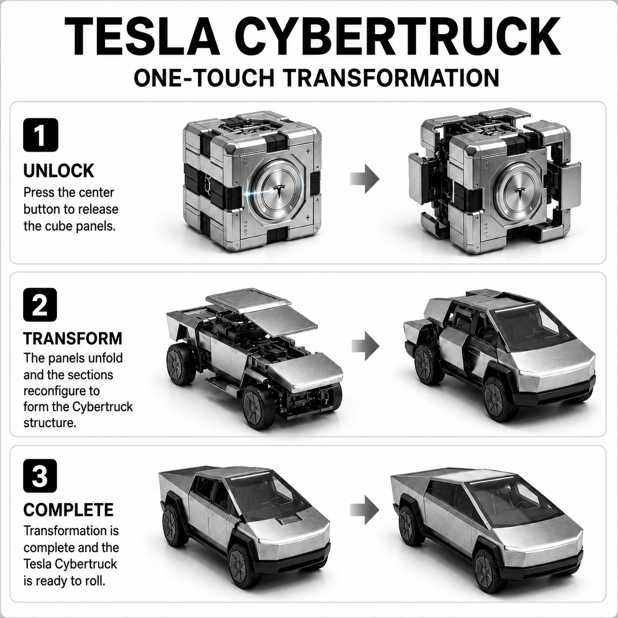 Mechanical Transformation Cube - Tesla CyberTruck